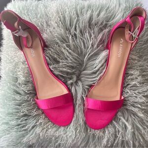 Hot Pink Heeled Sandals